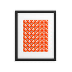 Bold Orange Floral Repeat Pattern Framed Art Print Gallery Image 6