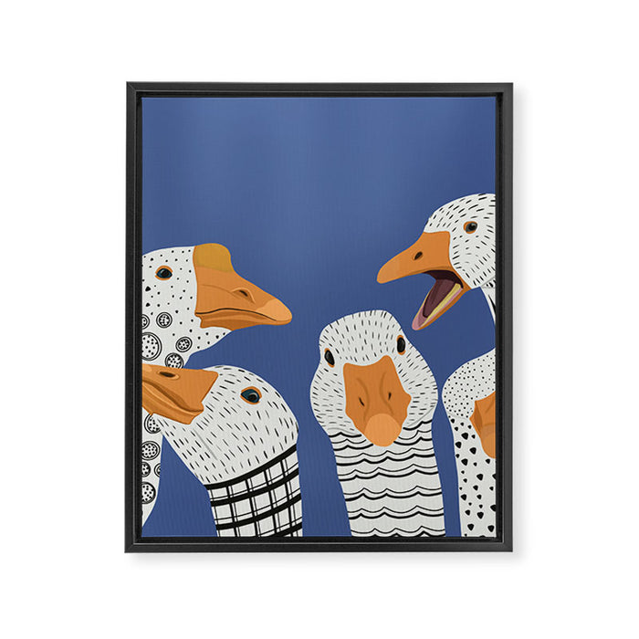 Cute Geese Framed Canvas Print Gallery Image 1