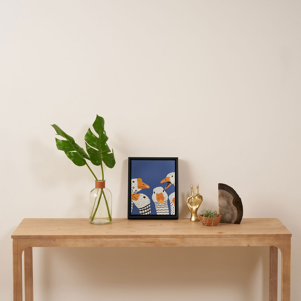 Cute Geese Framed Canvas Print Gallery Image 4