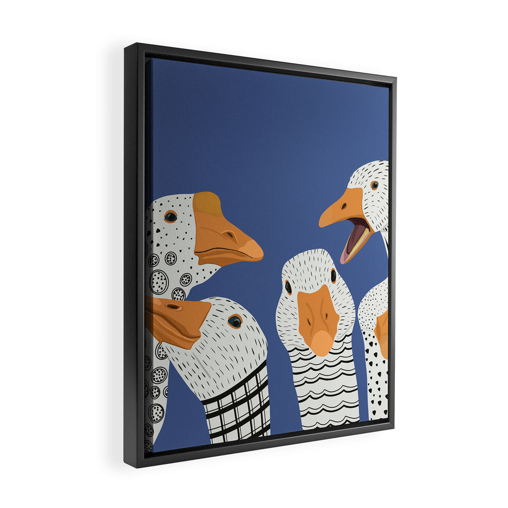 Cute Geese Framed Canvas Print Gallery Image 2