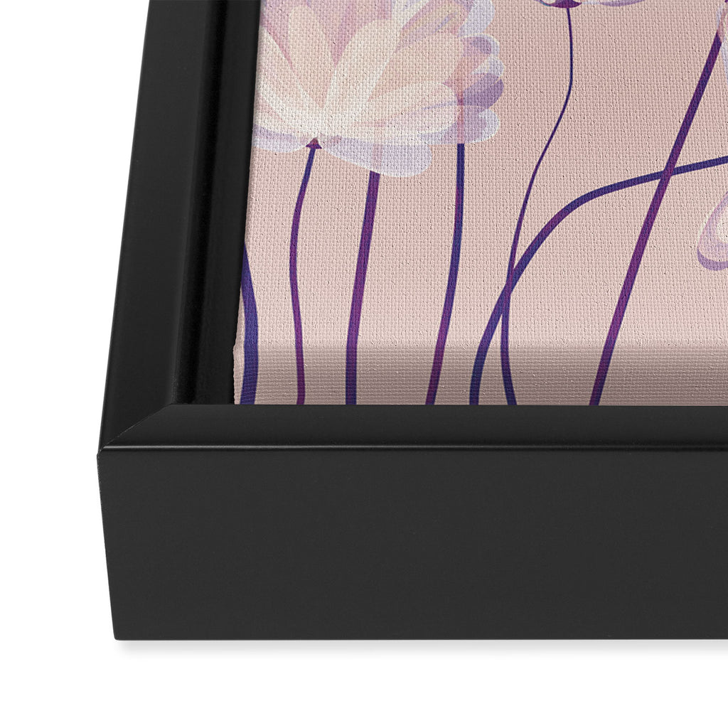Delicate Light Pink Abstract Flowers Framed Canvas Print Gallery Image 3