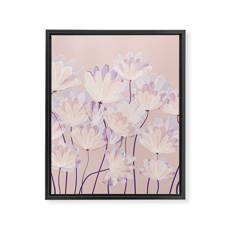 Delicate Light Pink Abstract Flowers Framed Canvas Print Gallery Image 8