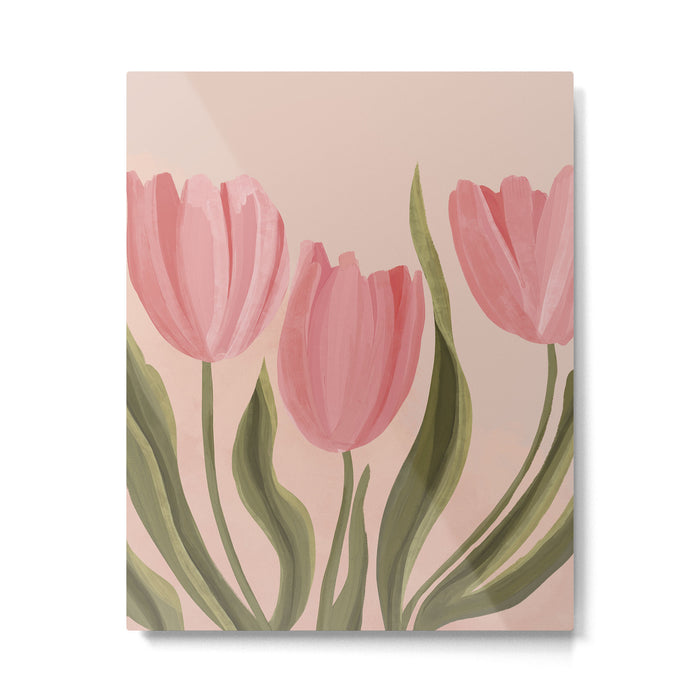Pink tulips Metal Print Gallery Image 1