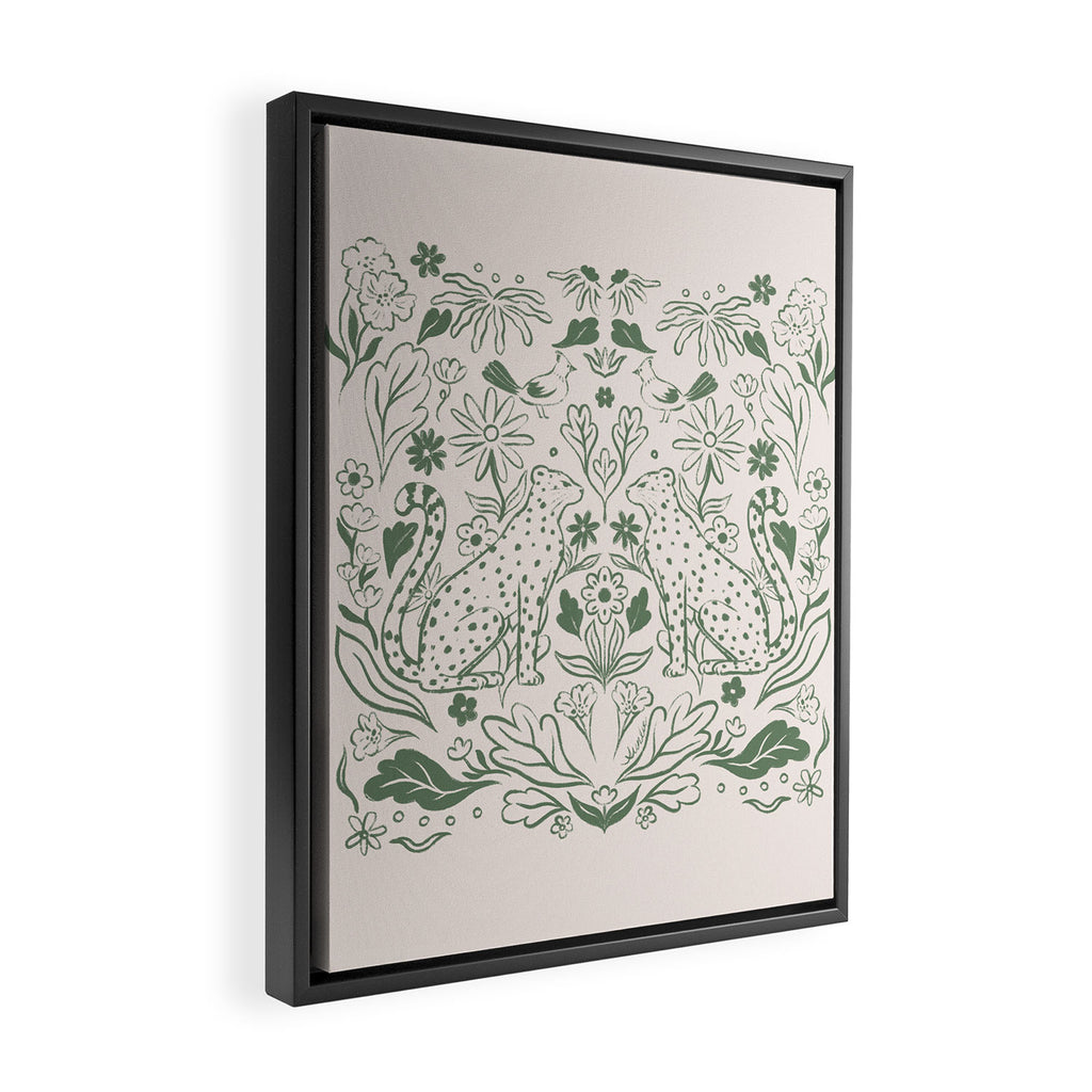 All About Balance Lines (olive) Framed Canvas Print Gallery Image 2