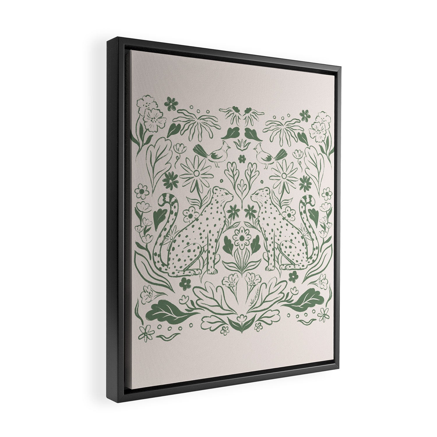 All About Balance Lines (olive) Framed Canvas Print Gallery Image 2