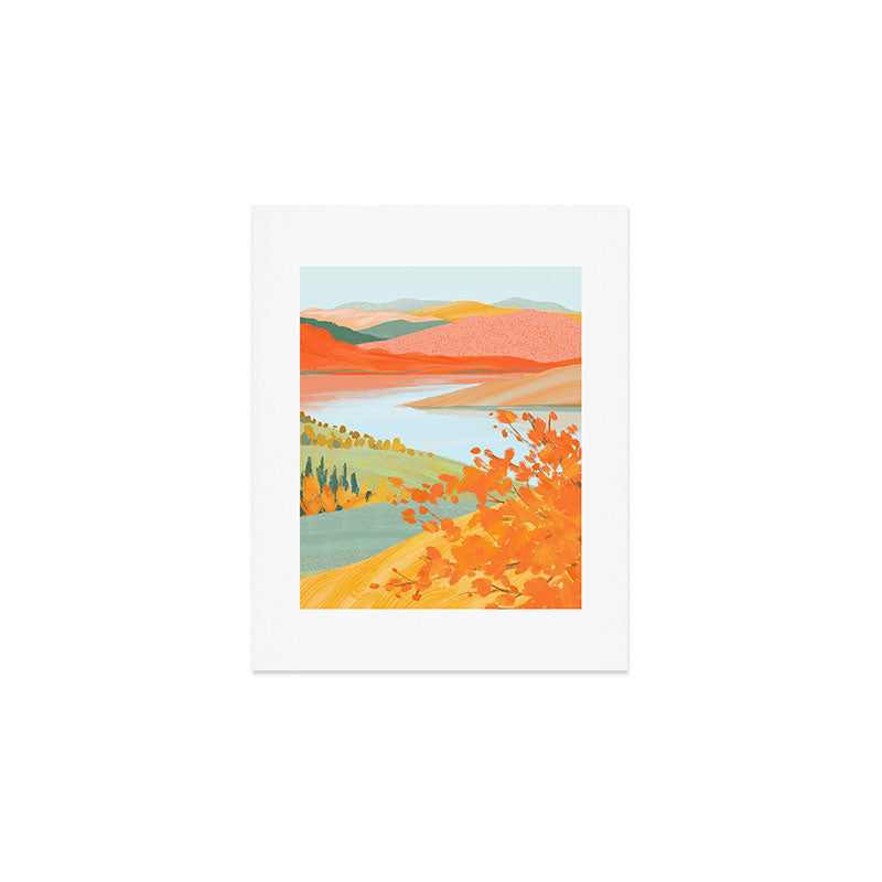 Autumn Riverside Art Print Gallery Image 1