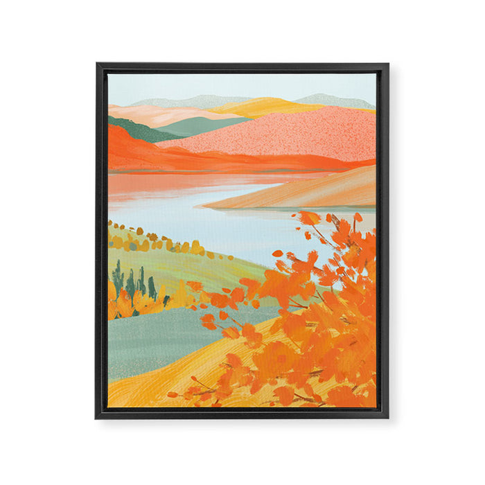 Autumn Riverside Framed Canvas Print Gallery Image 1