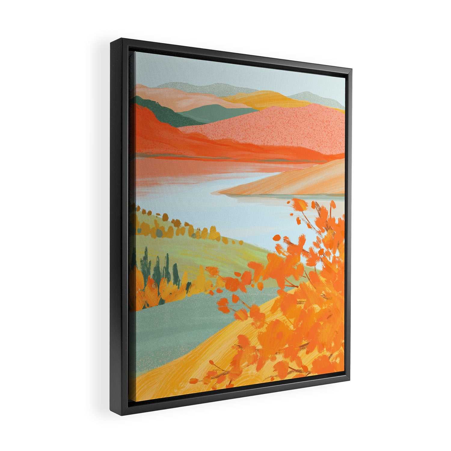 Autumn Riverside Framed Canvas Print Gallery Image 2