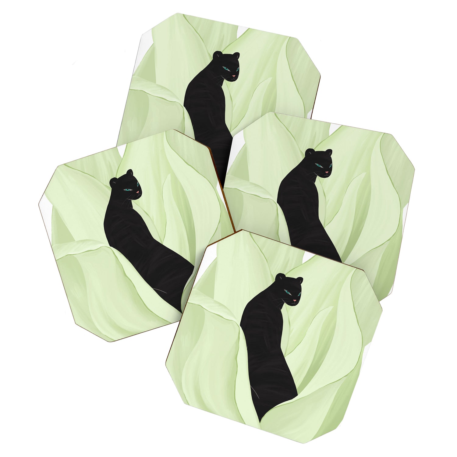 Black Panther in Sansevieria Coaster Gallery Image 1