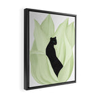 Black Panther in Sansevieria Framed Canvas Print Gallery Image 2