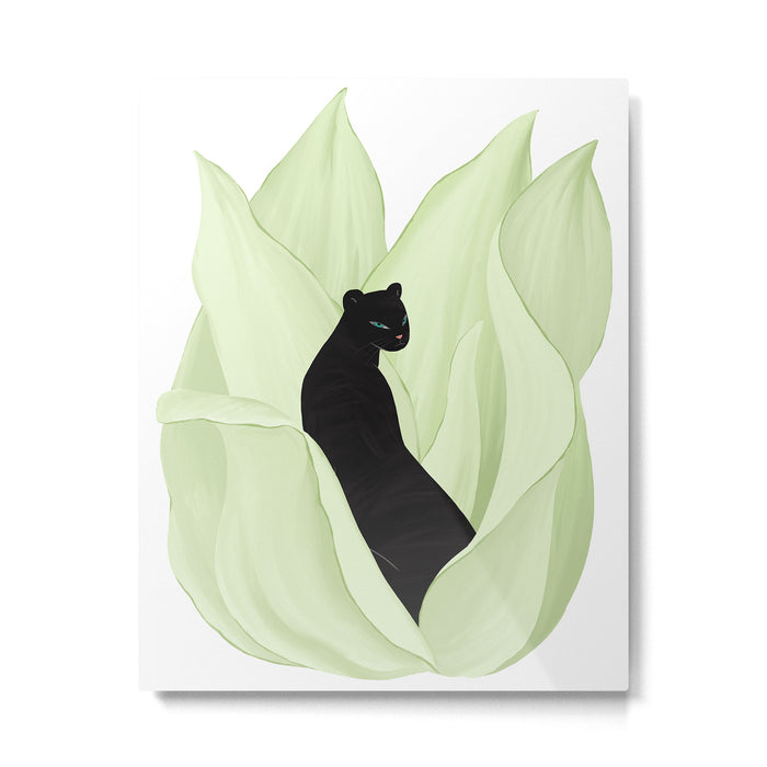 Black Panther in Sansevieria Metal Print Gallery Image 1