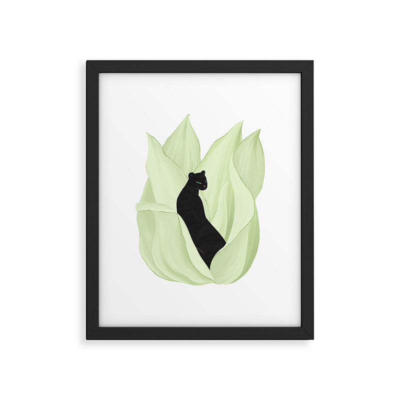 Black Panther in Sansevieria Framed Art Print Gallery Image 4