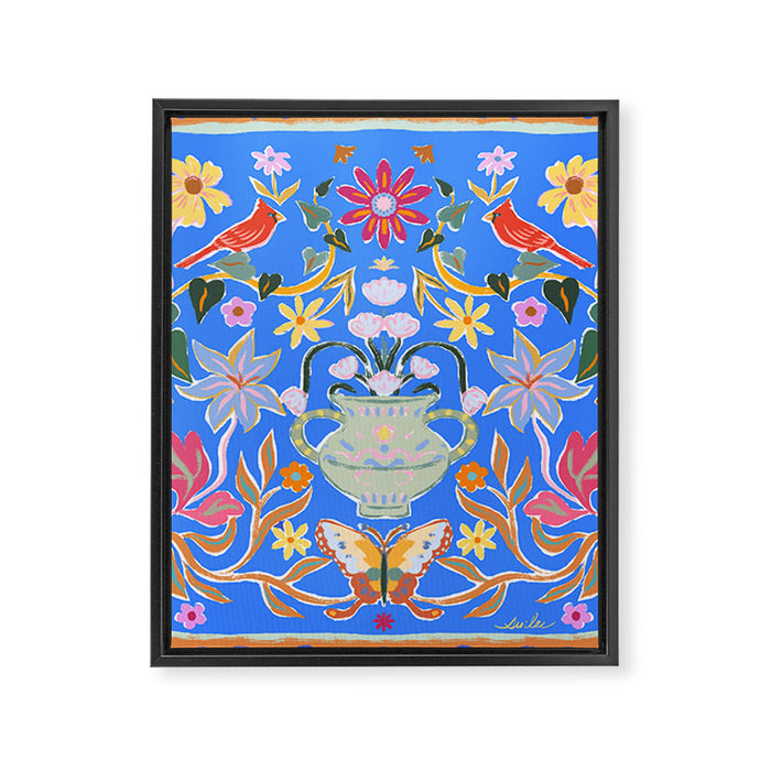 Blue Magical Garden Framed Canvas Print Gallery Image 1