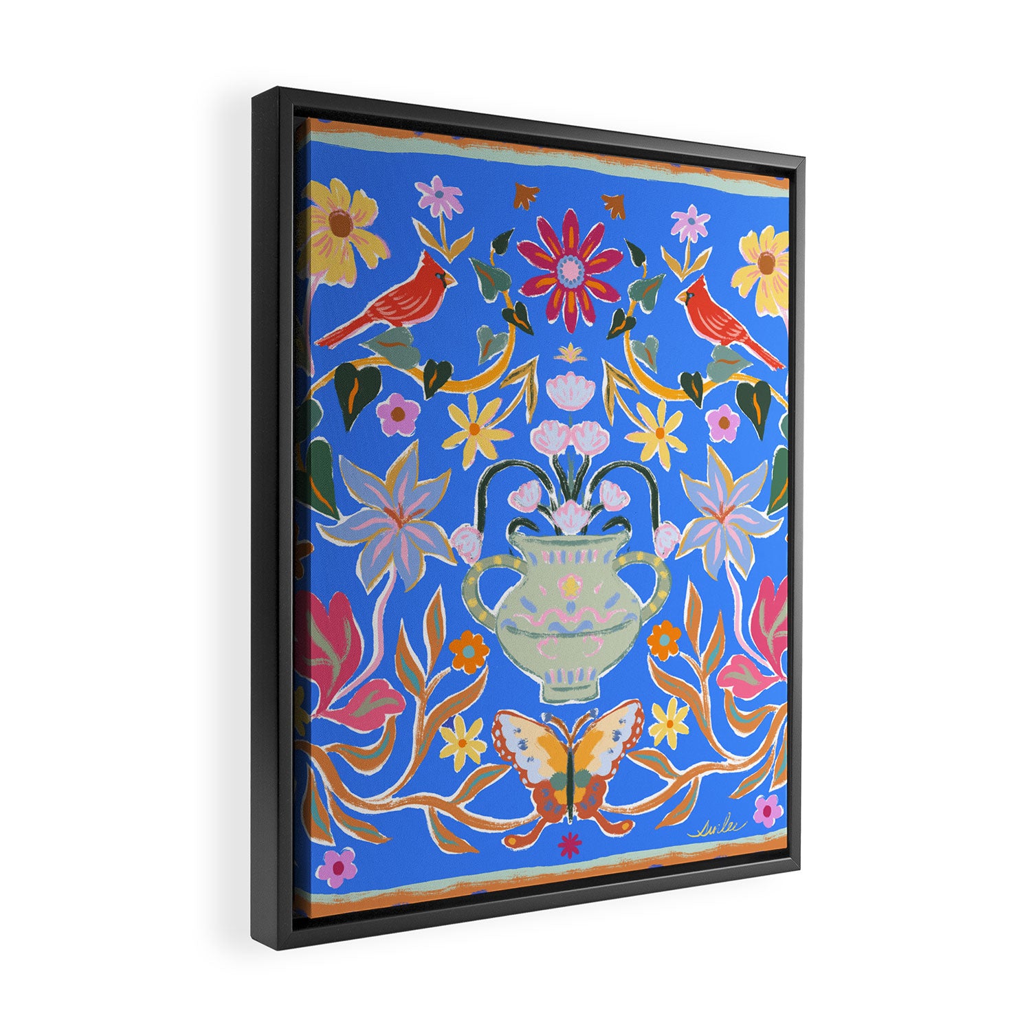 Blue Magical Garden Framed Canvas Print Gallery Image 2