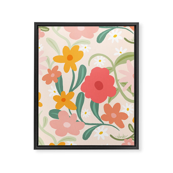 Bold Flowers Framed Canvas Print Gallery Image 1