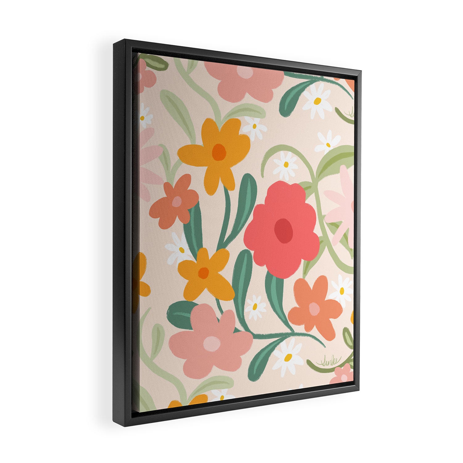 Bold Flowers Framed Canvas Print Gallery Image 2