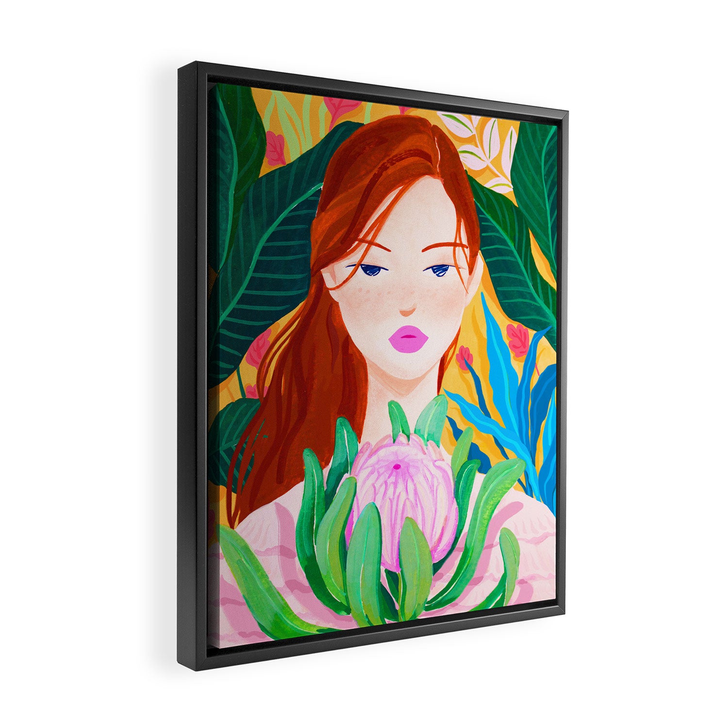 Botanical Lady Framed Canvas Print Gallery Image 2