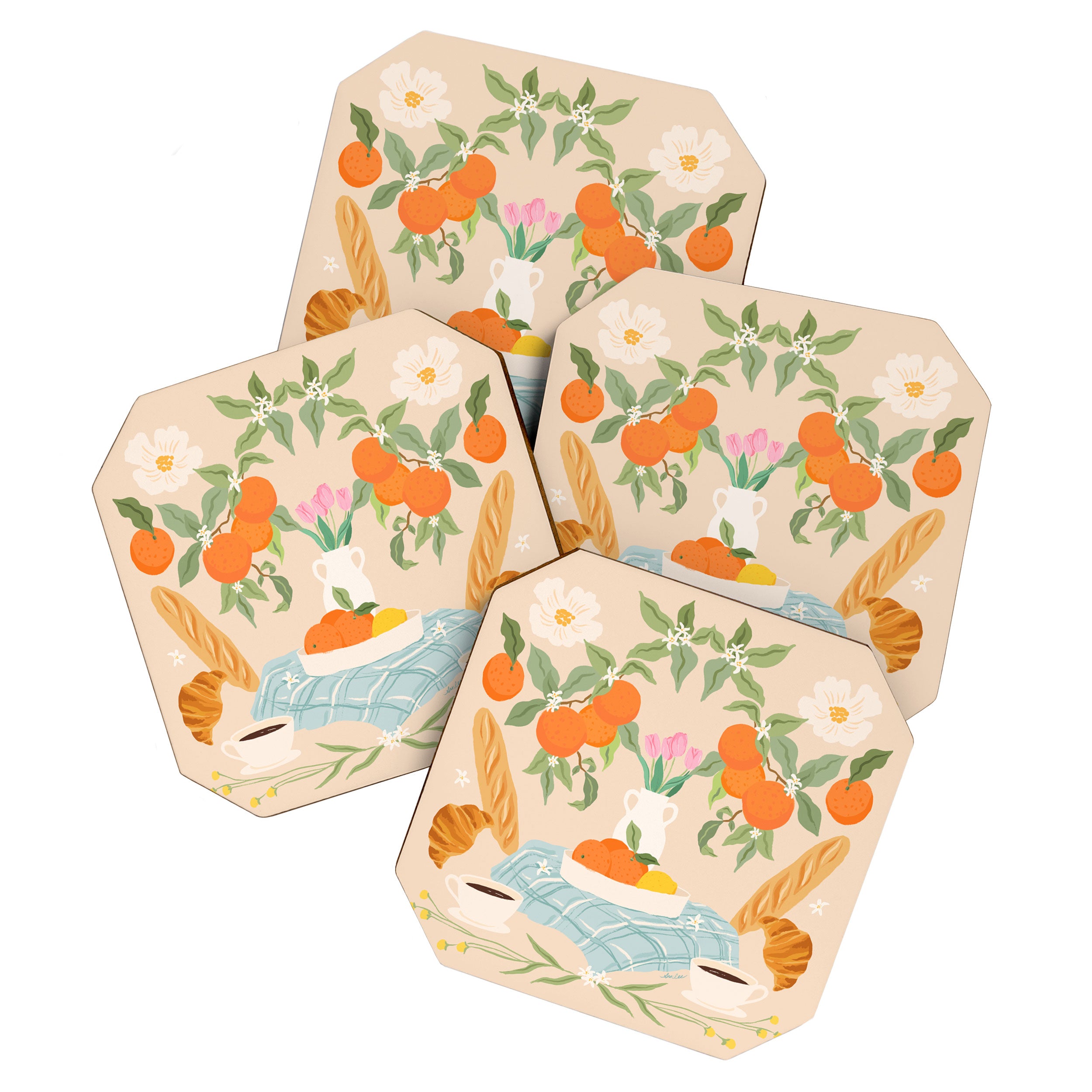 Breakfast and Flowers  Coaster Gallery Image 1