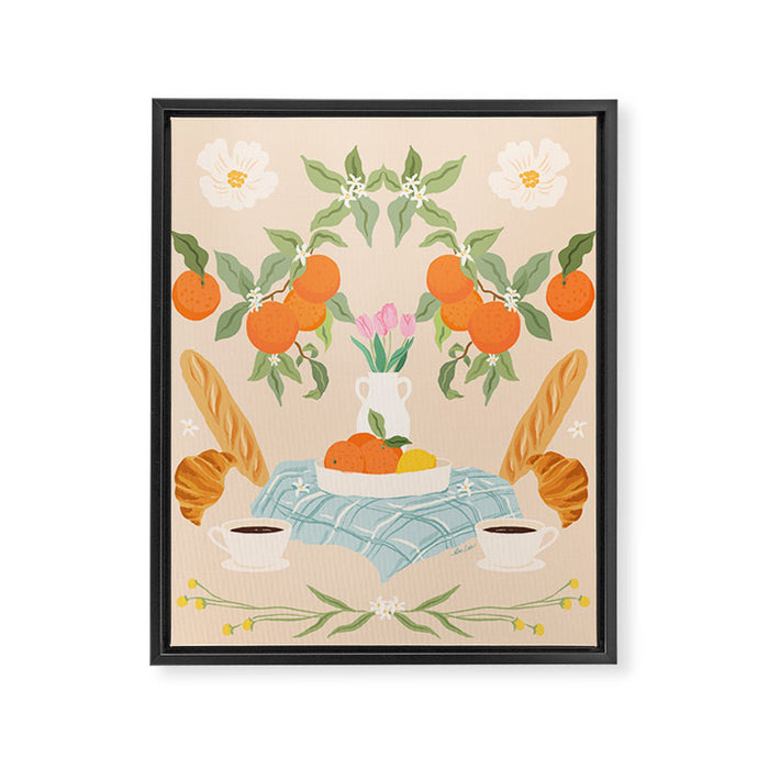 Breakfast and Flowers  Framed Canvas Print Gallery Image 1