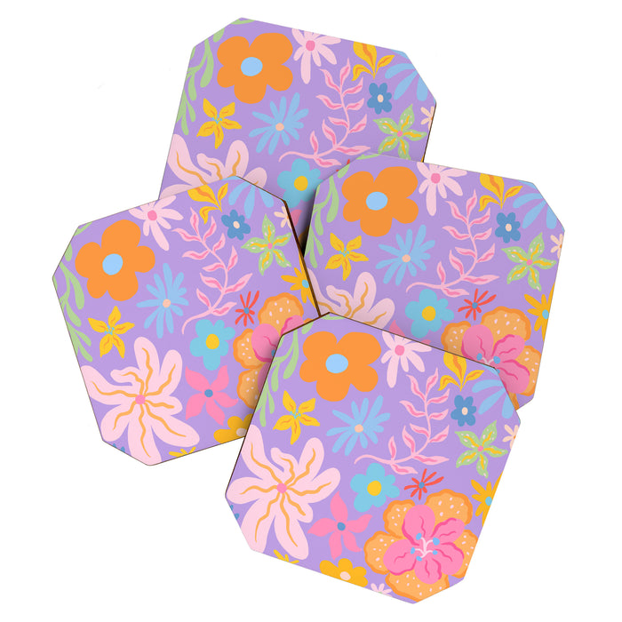 Candy Flowers Lilac Coaster Gallery Image 1
