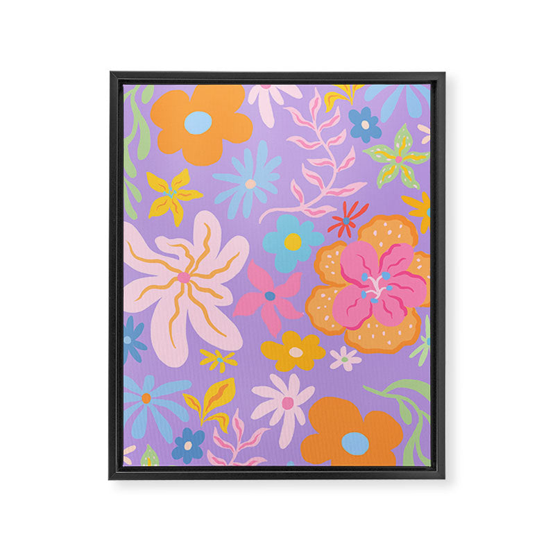 Candy Flowers Lilac Framed Canvas Print Gallery Image 8