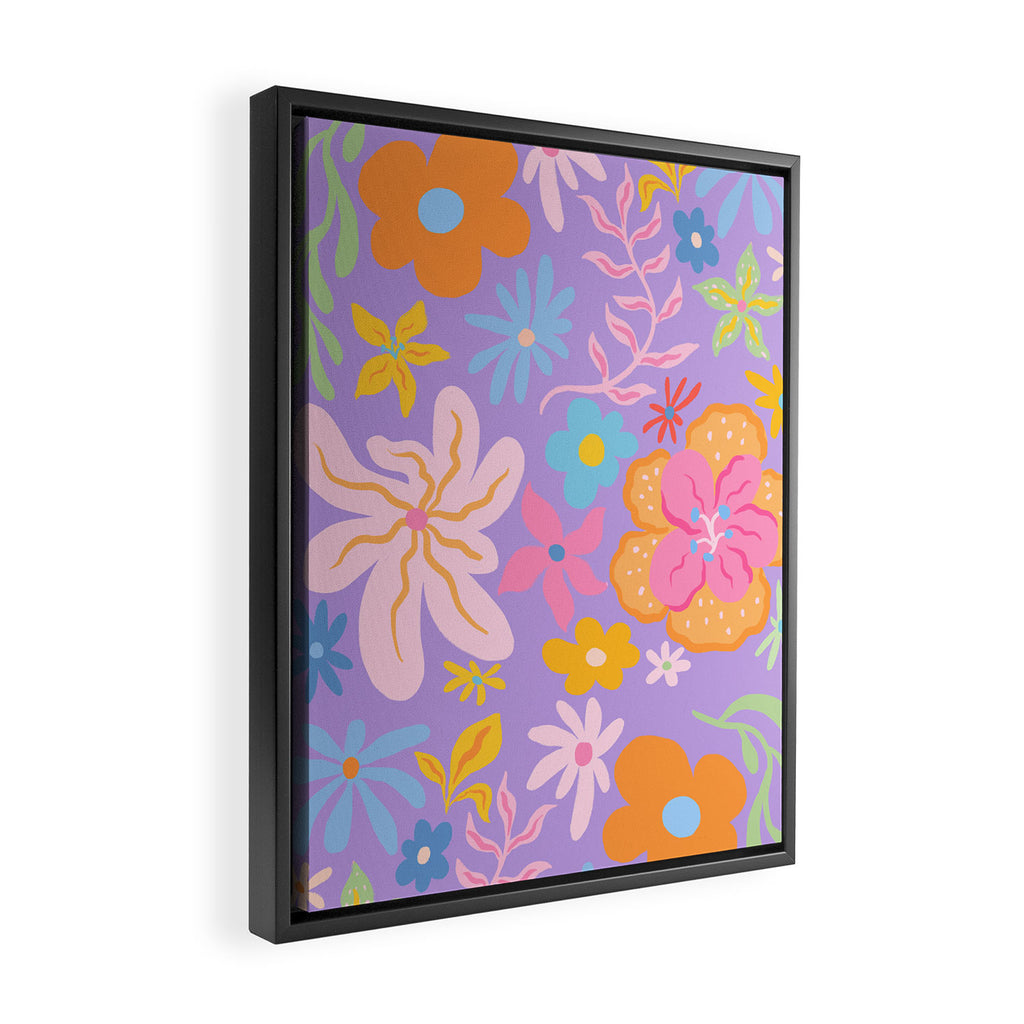 Candy Flowers Lilac Framed Canvas Print Gallery Image 2