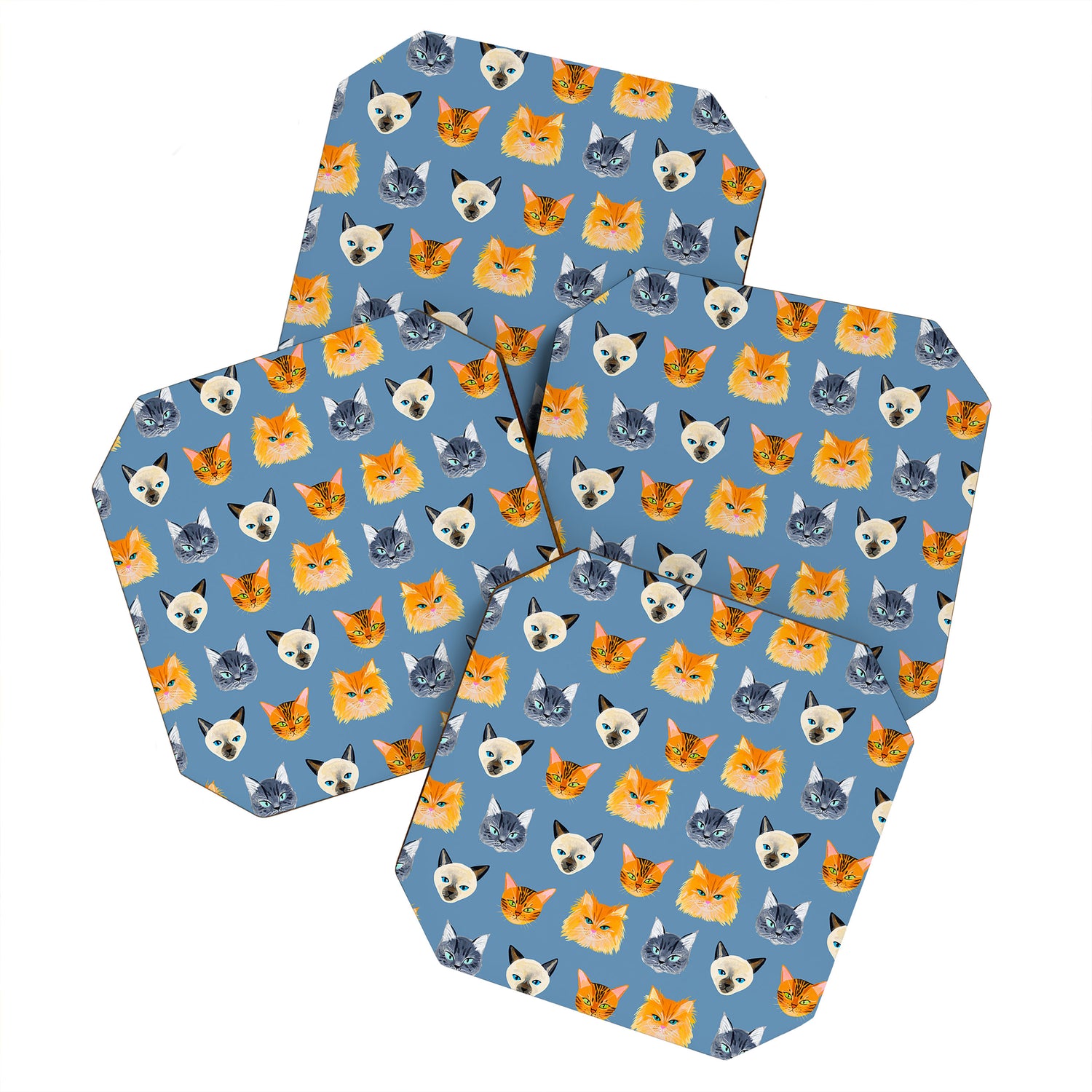 Cats Blue Coaster Gallery Image 1