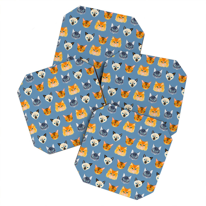Cats Blue Coaster Gallery Image 1