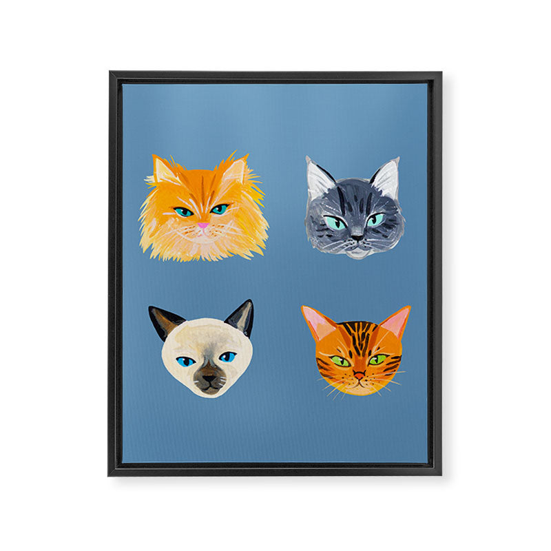 Cats Blue Framed Canvas Print Gallery Image 8