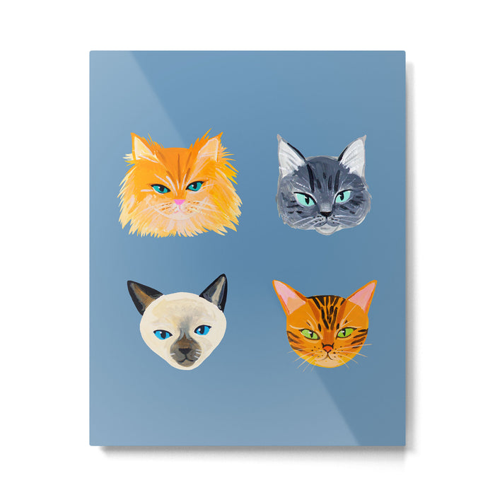 Cats Blue Metal Print Gallery Image 1