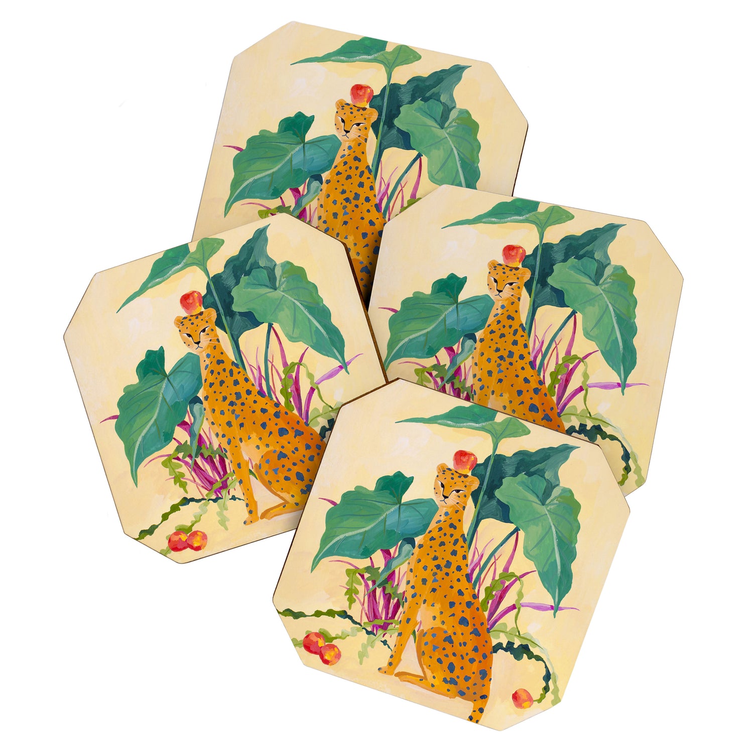 Cheetah and Apples Coaster Gallery Image 1