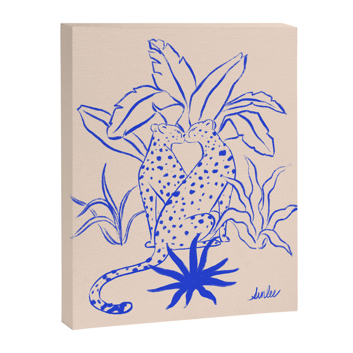 Cheetah Crush lines (cobalt) Canvas Print Gallery Image 1