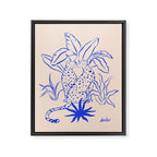 Cheetah Crush lines (cobalt) Framed Canvas Print Gallery Image 6