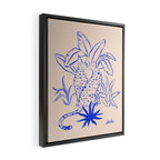 Cheetah Crush lines (cobalt) Framed Canvas Print Gallery Image 2