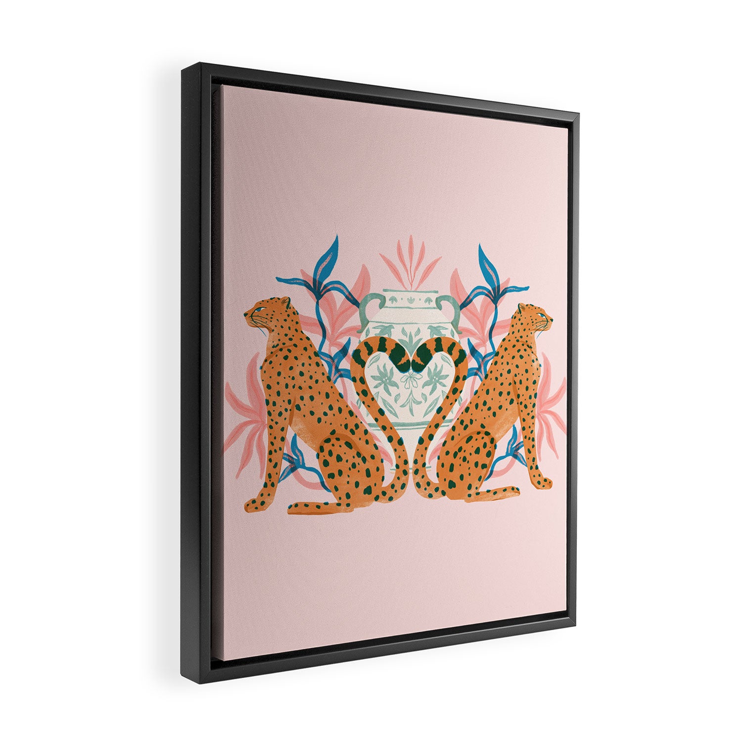 Cheetah Symmetry Framed Canvas Print Gallery Image 2