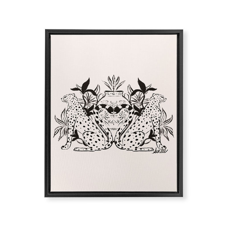Cheetah Symmetry lines  Framed Canvas Print Gallery Image 8