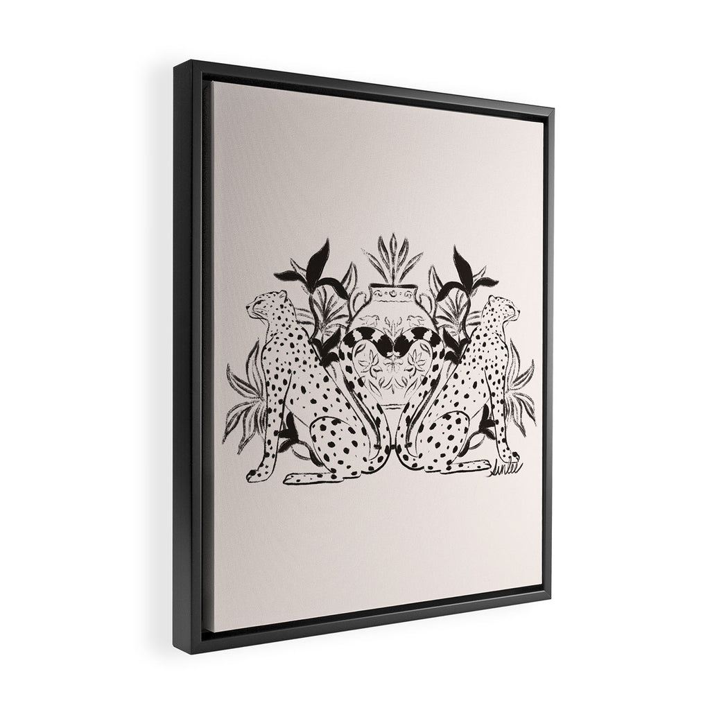 Cheetah Symmetry lines  Framed Canvas Print Gallery Image 2