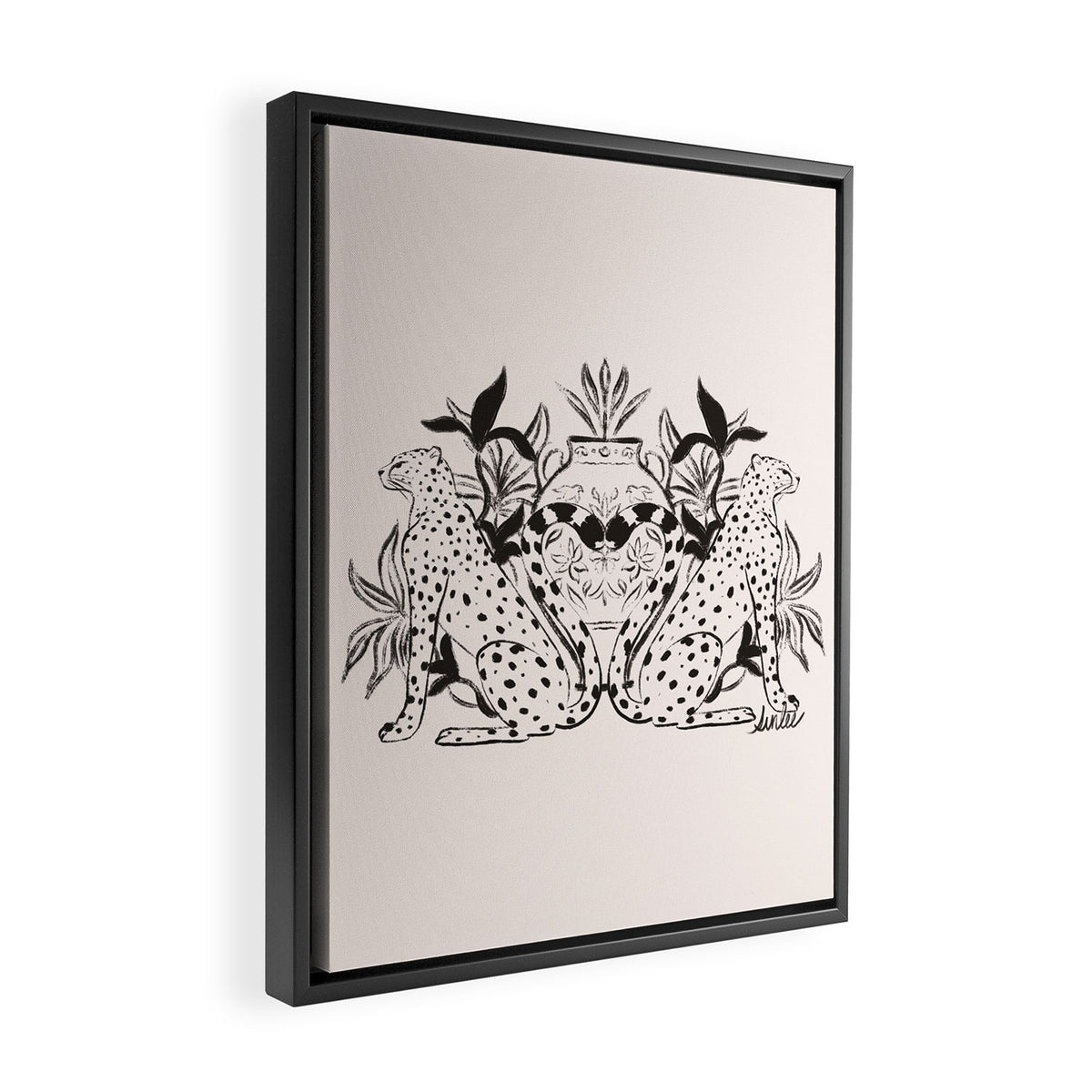 Cheetah Symmetry lines  Framed Canvas Print Gallery Image 2