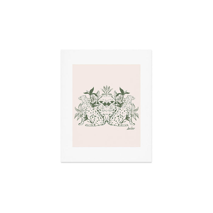 Cheetah Symmetry lines (olive) Art Print Gallery Image 1