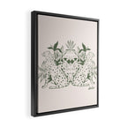 Cheetah Symmetry lines (olive) Framed Canvas Print Gallery Image 2