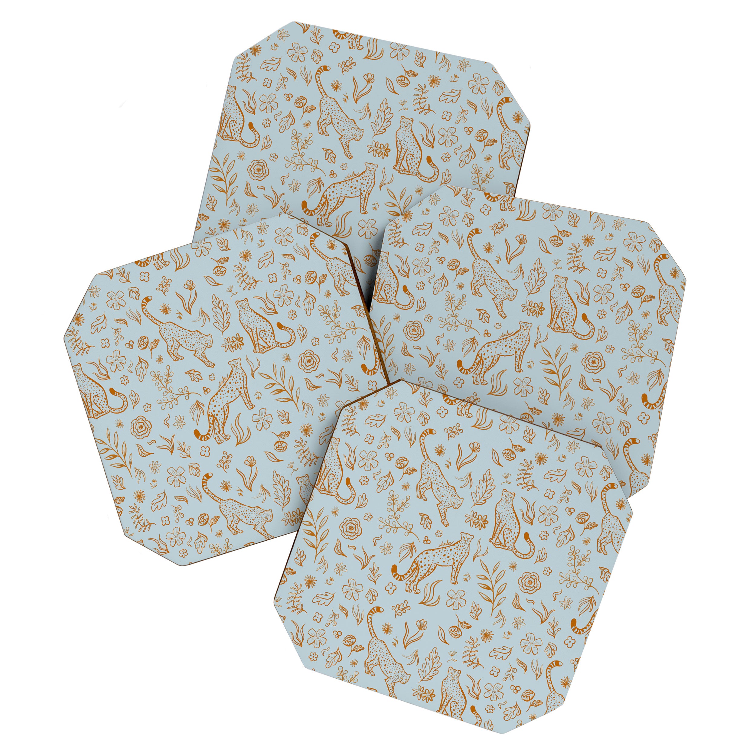 Cheetahs and Plants Boho Coaster Gallery Image 1
