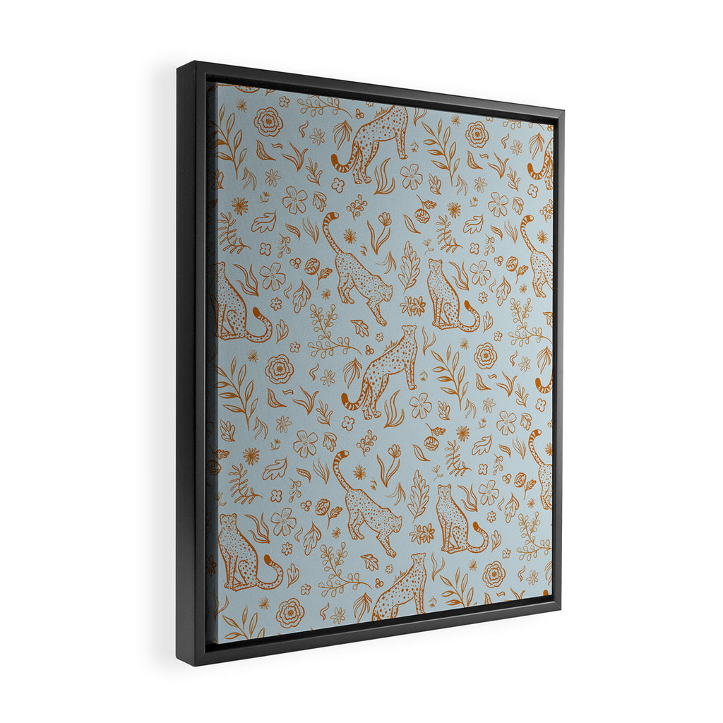 Cheetahs and Plants Boho Framed Canvas Print Gallery Image 2