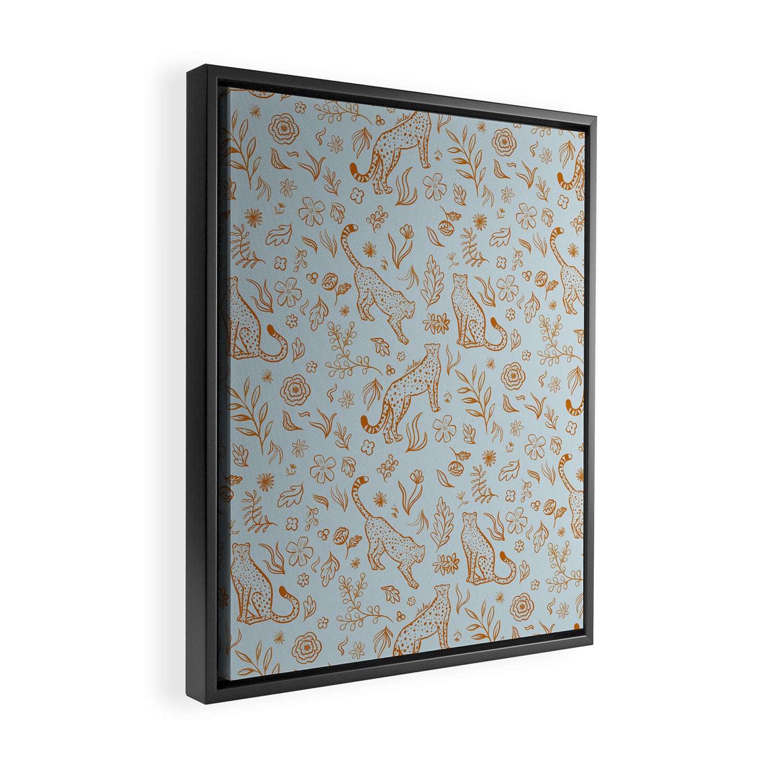 Cheetahs and Plants Boho Framed Canvas Print Gallery Image 2