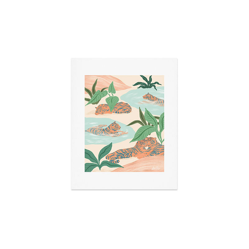 Chilling Tigers Art Print Gallery Image 1