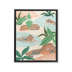 Chilling Tigers Framed Canvas Print Gallery Image 6