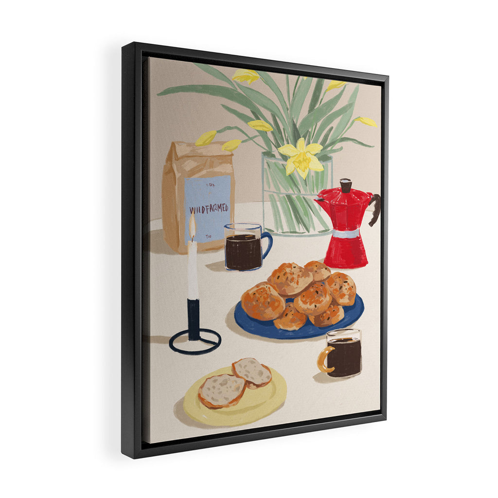 Coffee and Bread Framed Canvas Print Gallery Image 2