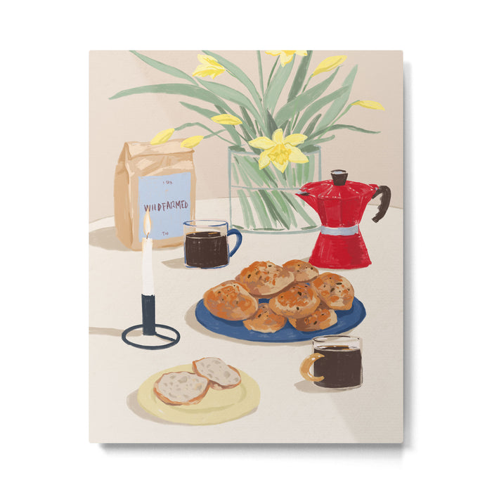 Coffee and Bread Metal Print Gallery Image 1