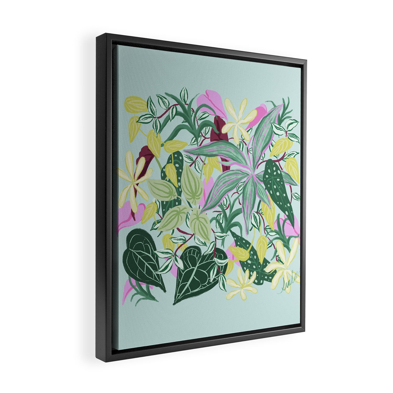 Crowded Houseplants Framed Canvas Print Gallery Image 2
