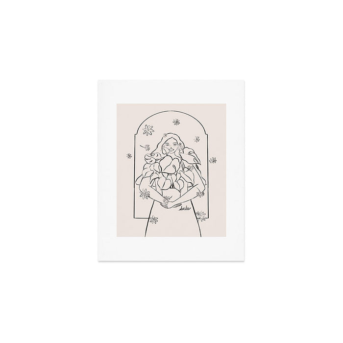 Falling Flowers lines Art Print Gallery Image 1