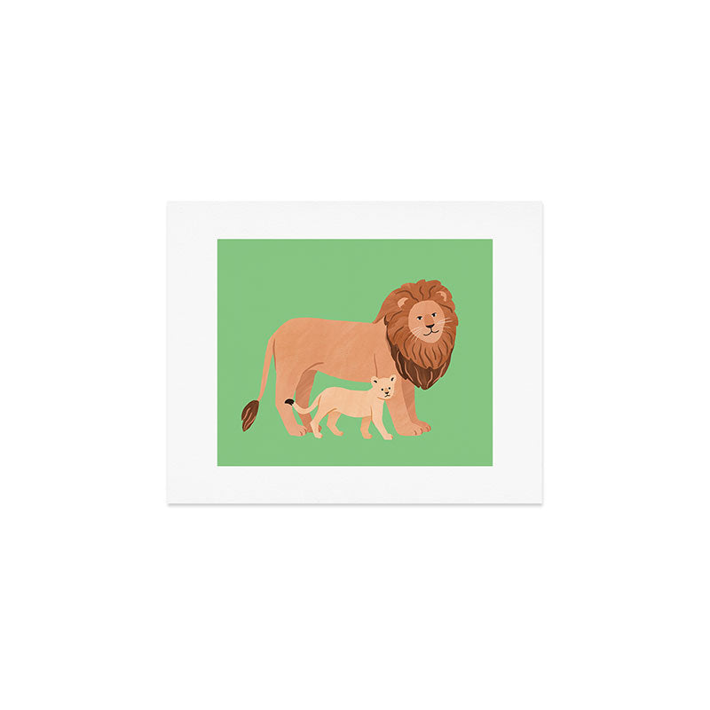 Father and Baby Lion Art Print Gallery Image 1